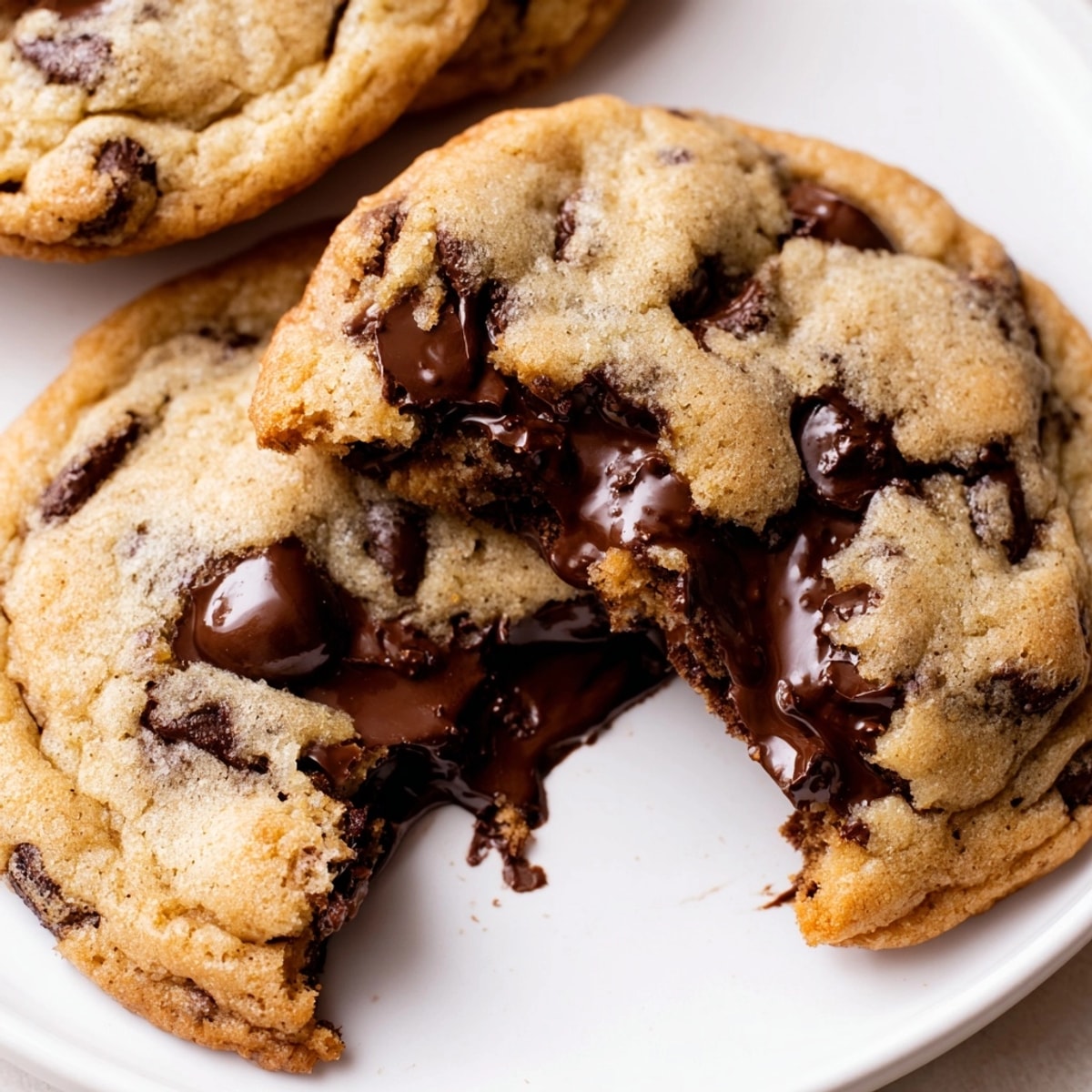Warm, soft Classic Chocolate Chip Cookies with melting chocolate, perfect with milk.