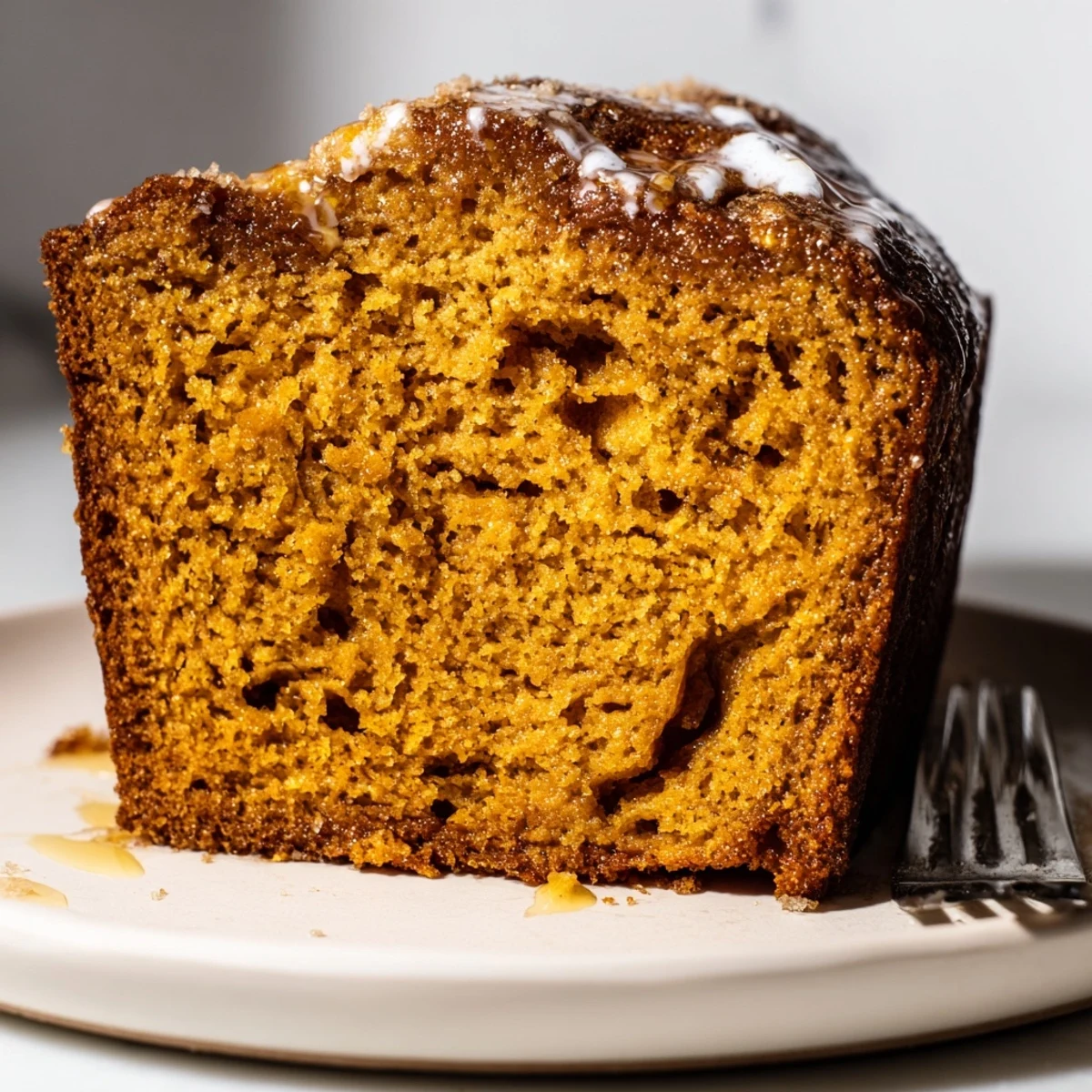 Fluffy, spiced Cinnamon Sugar Pumpkin Pancake Loaf perfect for cozy fall mornings.  