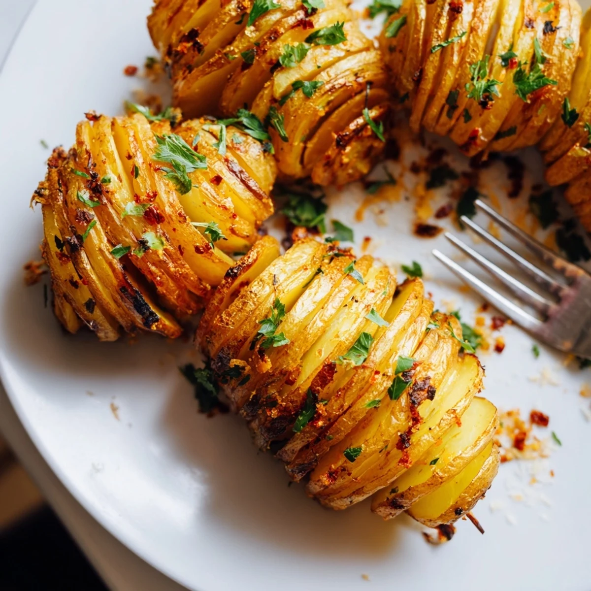 Crispy air-fryer tornado potatoes seasoned with garlic and paprika on skewers.  