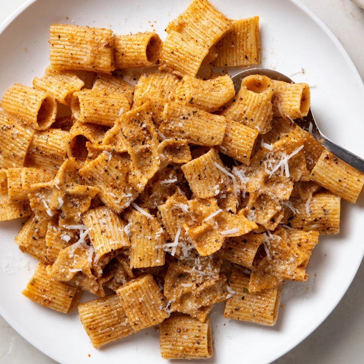 Golden baked pasta chips seasoned to perfection, ideal for game day or parties.  