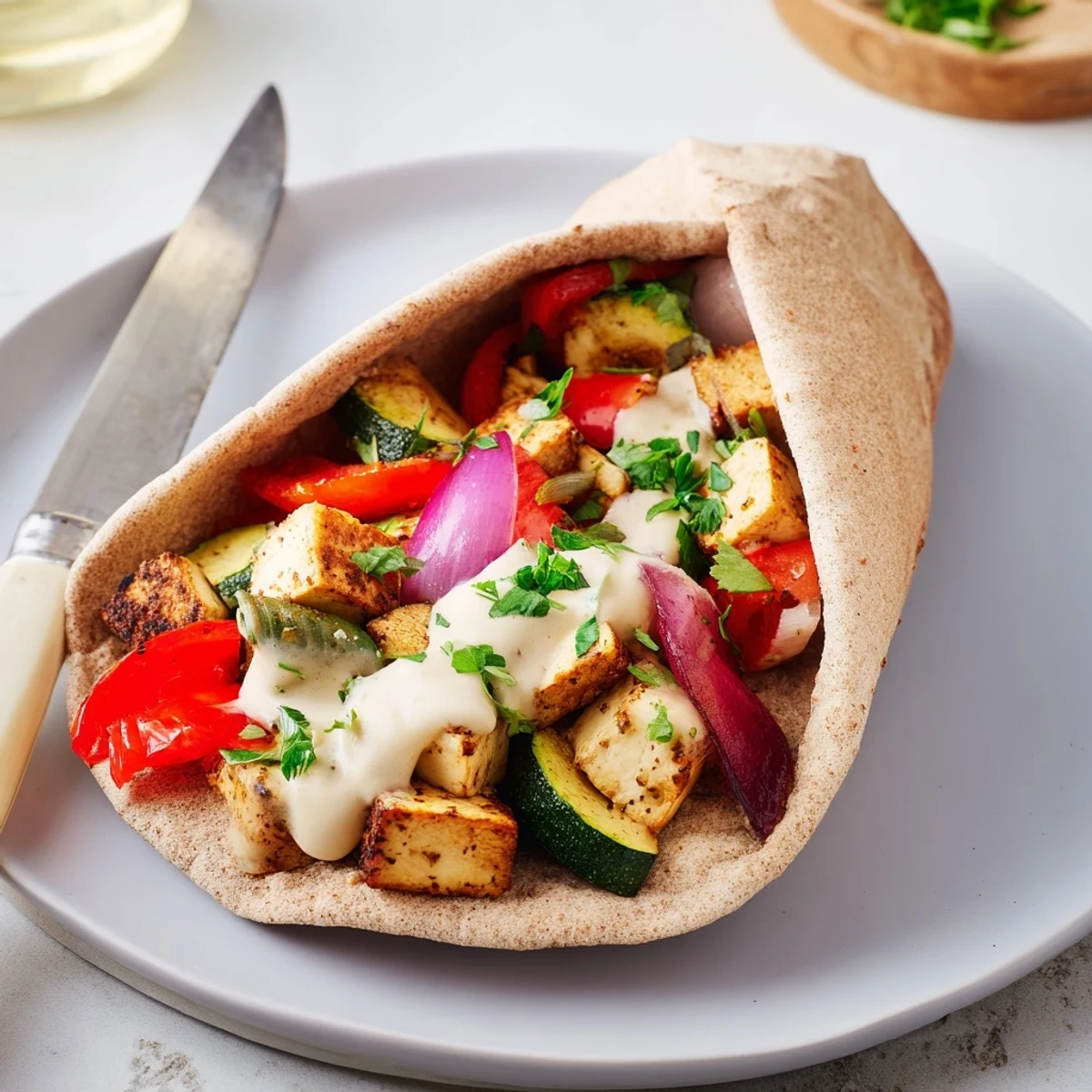 Satisfying vegan viral recipe remake, bursting with flavor and colorful ingredients.  