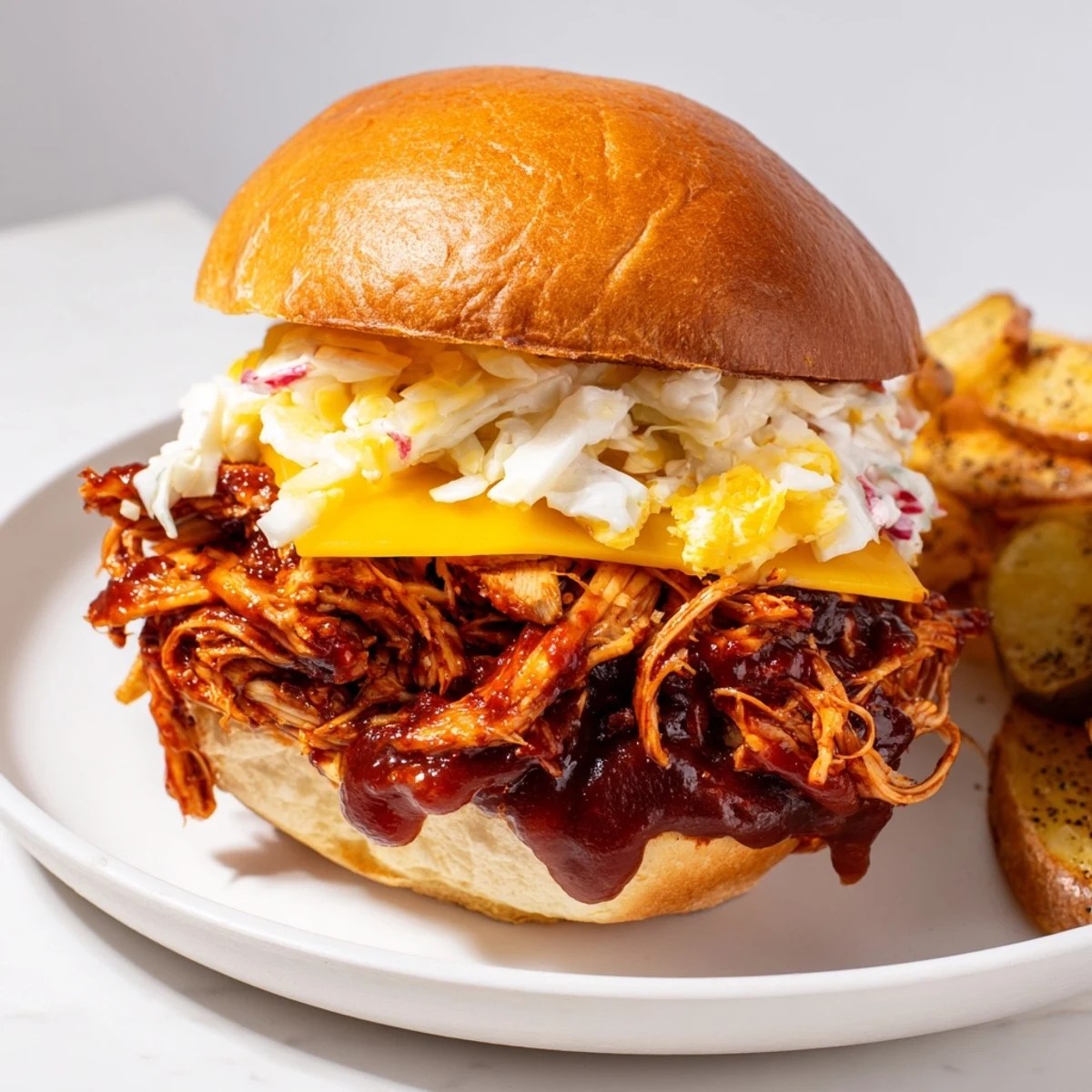 These flavorful BBQ chicken sliders, bursting with juicy shredded chicken, look perfect for dinner tonight.