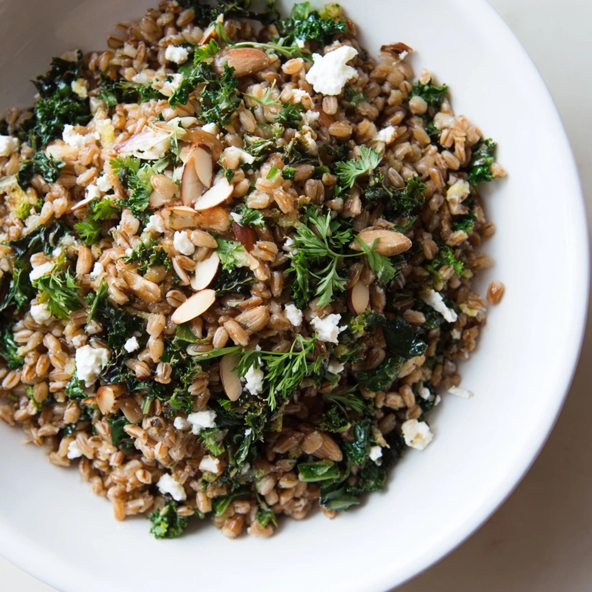 Warm Farro Greens Pilaf