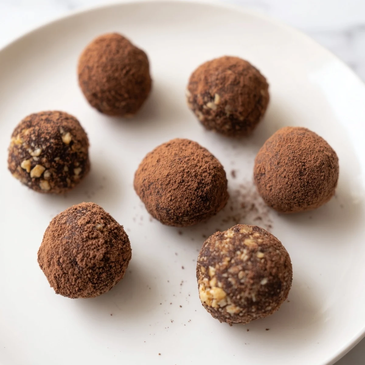 Date & Walnut Truffles, dusted with cocoa, imagine a delightful dessert bite, easy to make.
