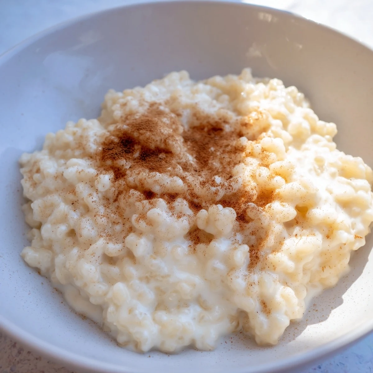 Creamy Rice Pudding with Leftover Rice, perfectly portioned, ready to be enjoyed warm on a winter's night.