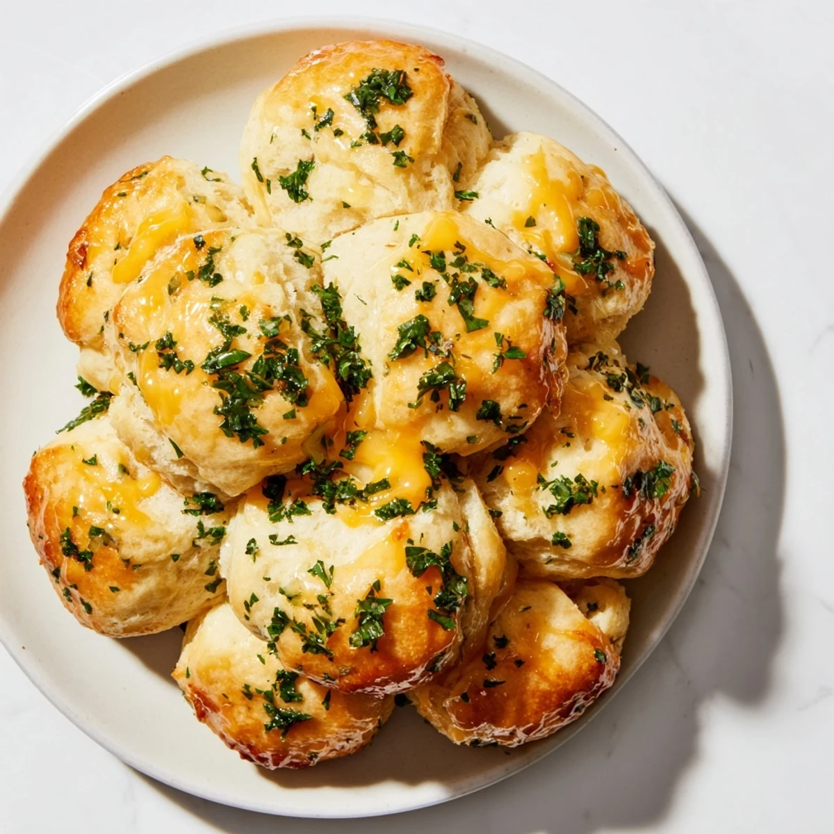 Shareable, fluffy Mini Cheddar Bay Biscuit Pull-Aparts: baked until golden, perfect for a tasty appetizer.