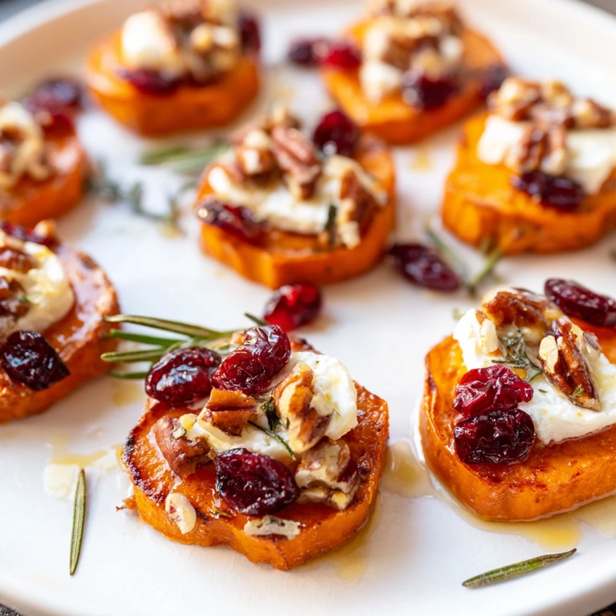 Festive Express Holiday Sweet Potato Rounds offer a sweet and savory appetizer perfect for any gathering.