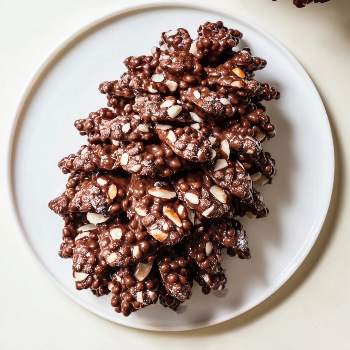 Beautifully plated Coco Pop Chocolate Pinecone Dessert Salad, perfect for kids, a fun American dessert.