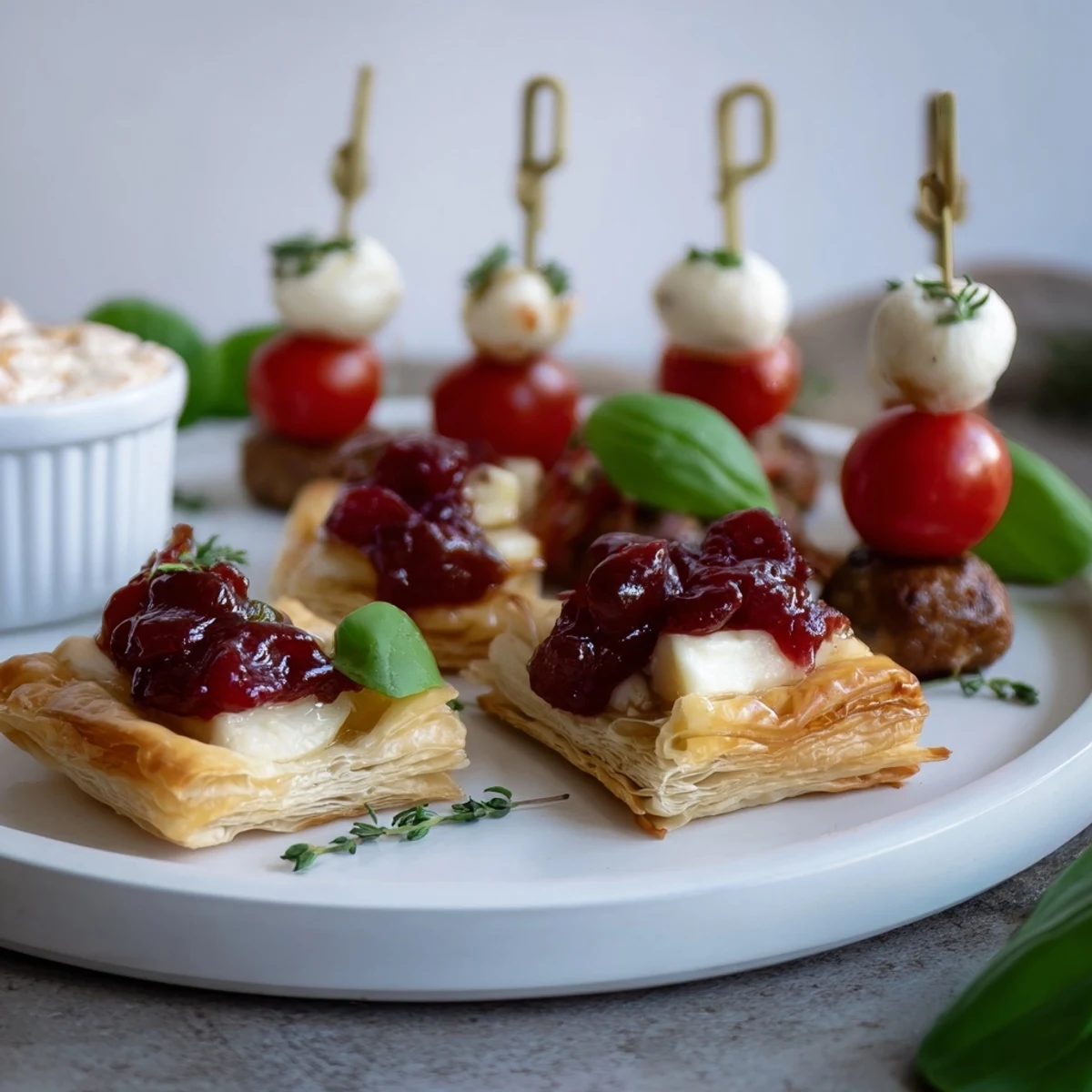 Enjoy the Joy to the World Festive Appetizer Trio; a vibrant platter of holiday appetizers, ready to serve and savor.