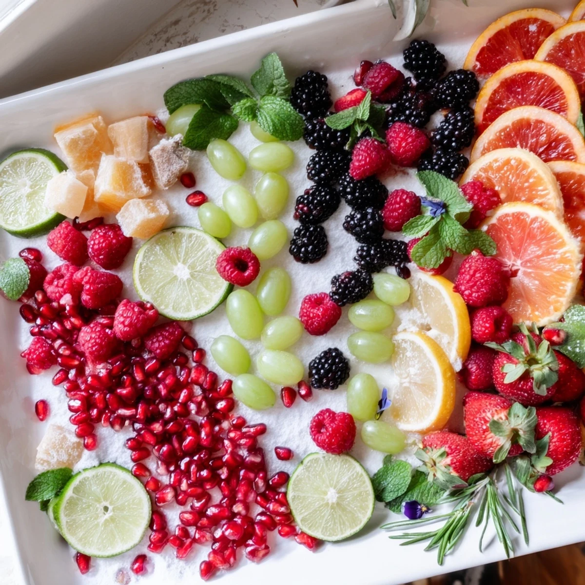 Elegant Bubbly Bar New Years Eve Garnish Tray, showcasing festive fruits ready to elevate your champagne celebration.