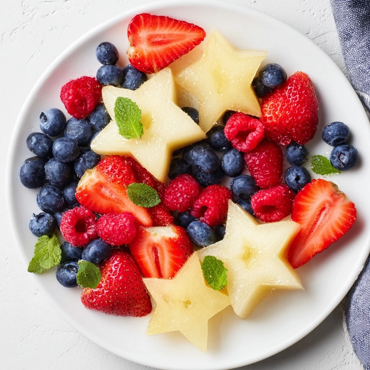 Fresh starfruit and berry platter arranged attractively, bursting with color and deliciousness, ready to serve.