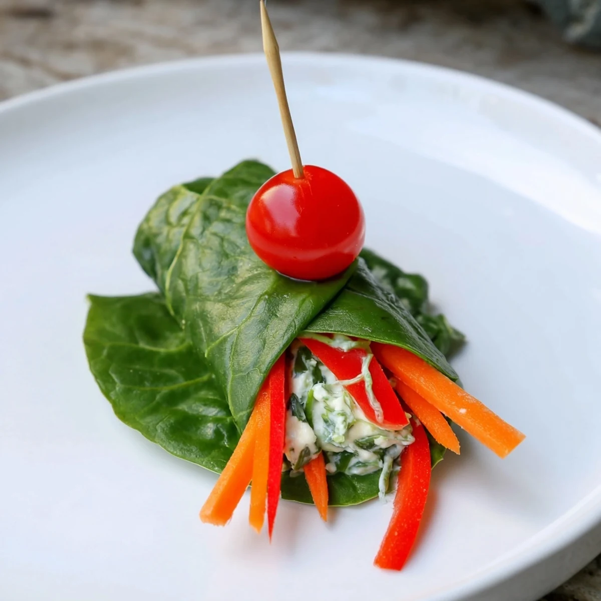 Festive Holly Leaf Spinach Wraps, ready to eat, showing the vibrant spinach and colorful fillings.