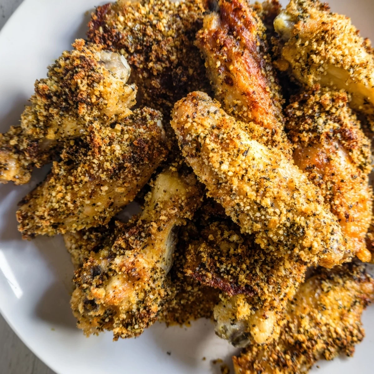 Sizzling, oven-baked Baked Parmesan Chicken Wings with a savory, herb-infused breadcrumb crust.