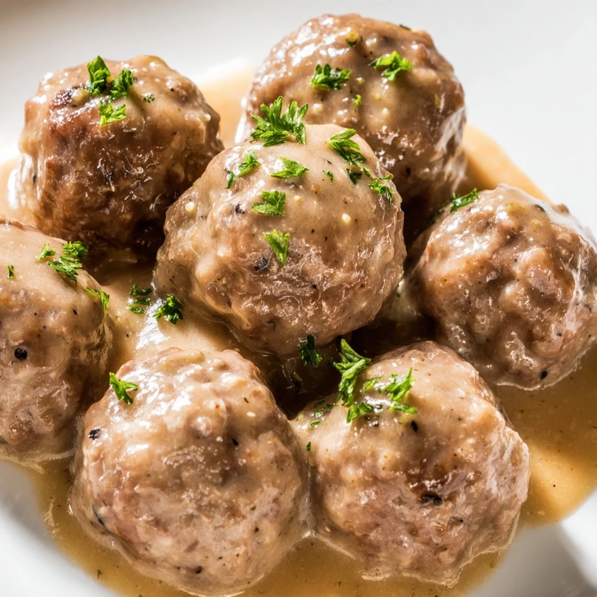 A skillet full of cooked Swedish Meatballs, their savory aroma promising a delightful, comforting meal.