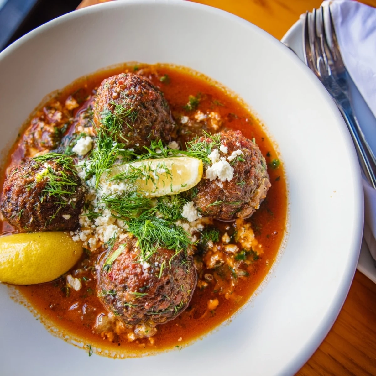 Instant Pot Greek-Style Meatballs with creamy lemon-feta, perfect for a flavorful, hearty meal.
