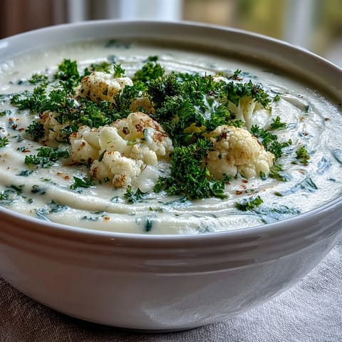 Homemade Creamy Vegetable Soup with a dollop of cream, served beside toasted artisan bread for dipping.