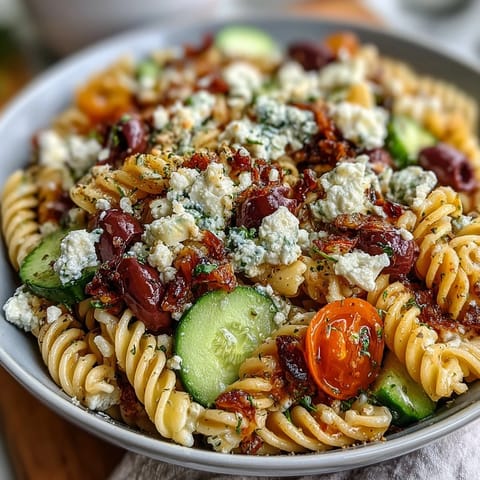 Greek pasta salad with feta