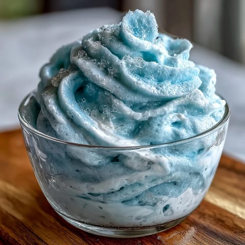 A frosty TikTok Cloud Slushie with fluffy texture, served in two glasses with straws for a fun, refreshing drink.