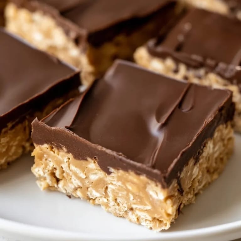 Golden graham crackers create a sweet base for these delicious No-Bake Peanut Butter Bars.