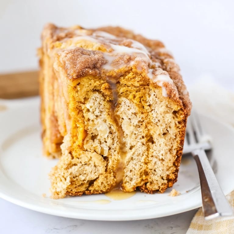 Deliciously moist Cinnamon Sugar Pumpkin Pancake Loaf, ideal for breakfast or brunch gatherings.
