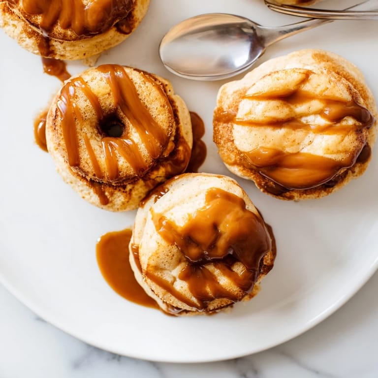 Decadent baked pancake donuts infused with aromatic chai and coffee, perfect for breakfast.  