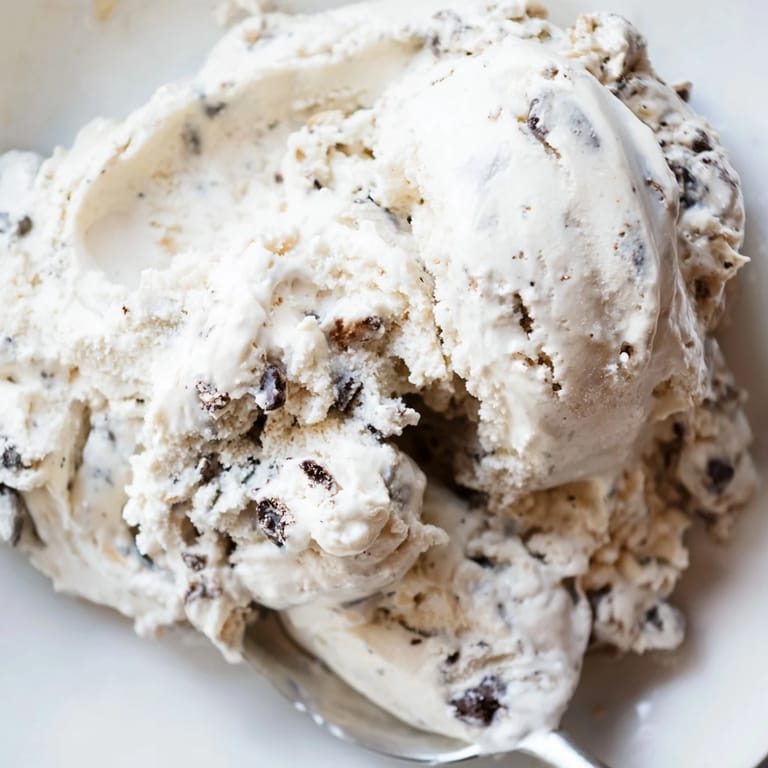 Refreshing Cottage Cheese Ice Cream with Cookie Dough, perfect for summer dessert cravings.