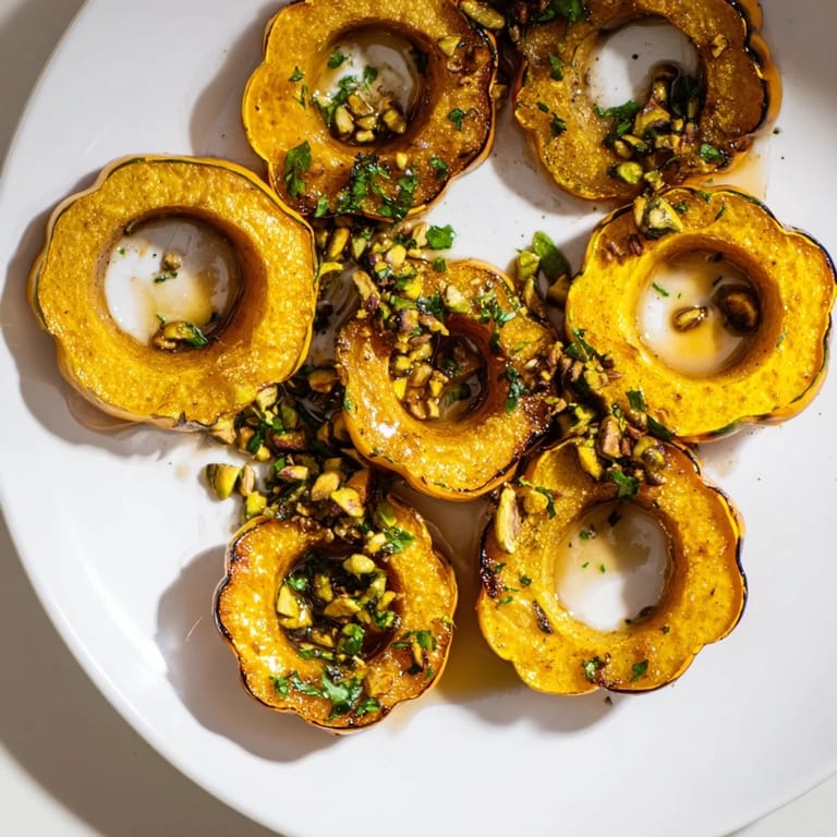 These delicious Baked Delicata Squash Rings are roasted until tender and arranged on a serving platter.