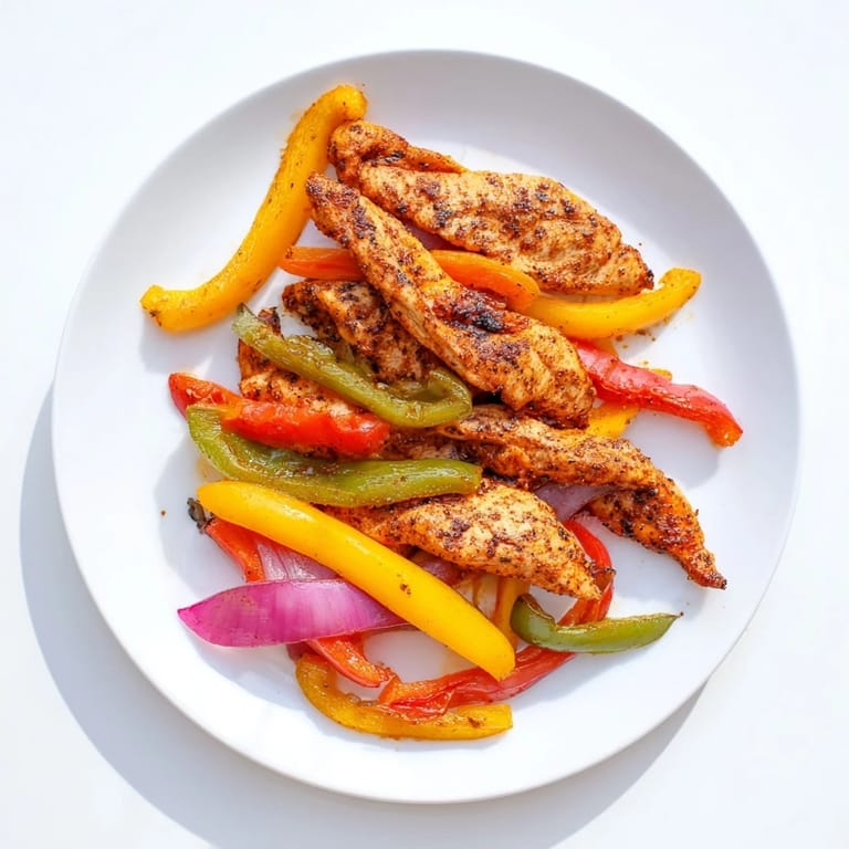 Delicious Sheet-Pan Chicken Fajitas, ready to wrap, with juicy chicken and colorful veggies.