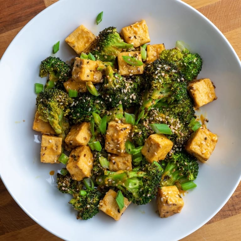 Imagine creamy Cheesy Baked Tofu and Broccoli with the vibrant colors of broccoli and golden-brown tofu.