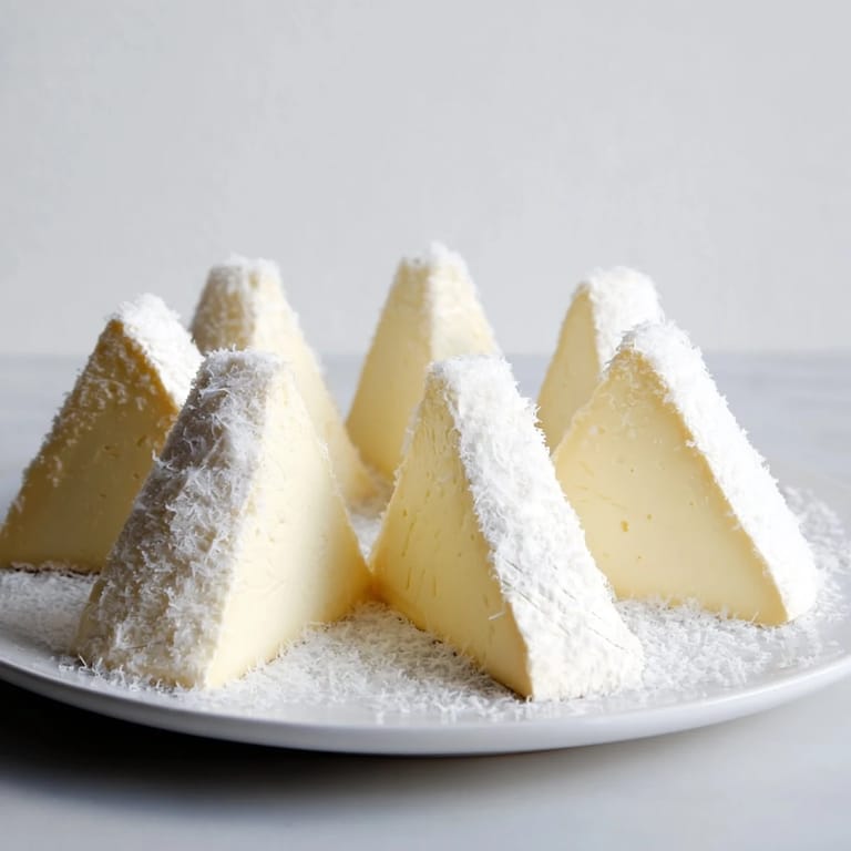 Vividly imagine The Snowcapped Range: chilled Brie transformed to mountain peaks, dusted with grated Parmesan.