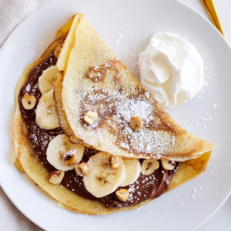 Warm, folded dessert: Imagine the gooey Nutella and banana in this delicious banana Nutella wrap.