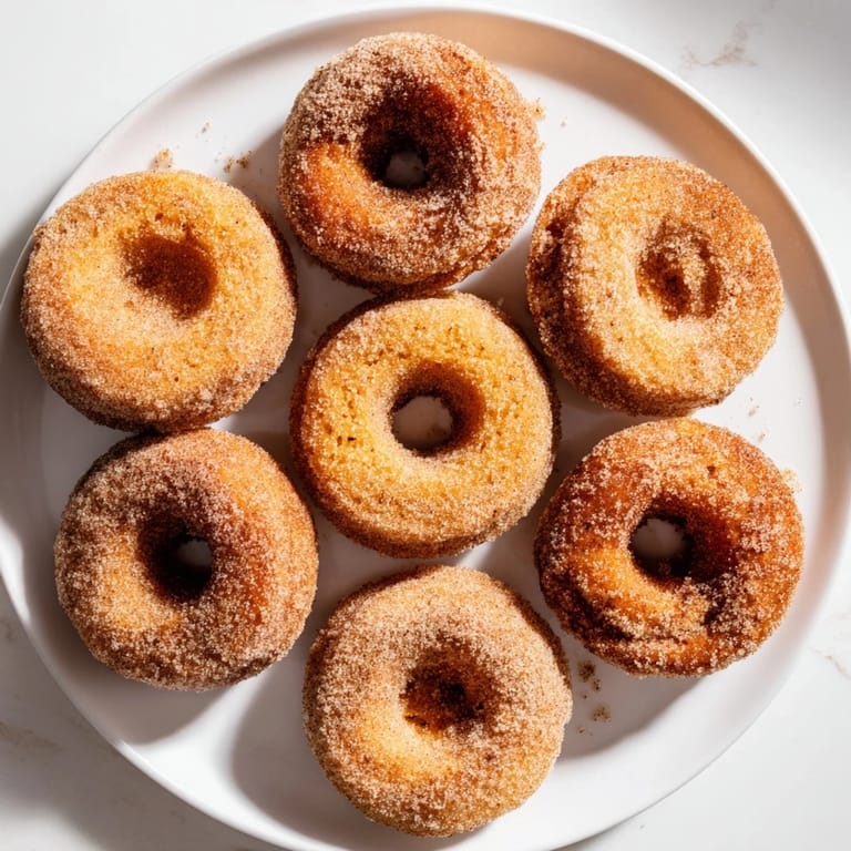 Air Fryer Cinnamon Sugar Donuts cooling on a wire rack, fluffy biscuit dough with visible cinnamon sugar coating, perfect for a quick dessert.