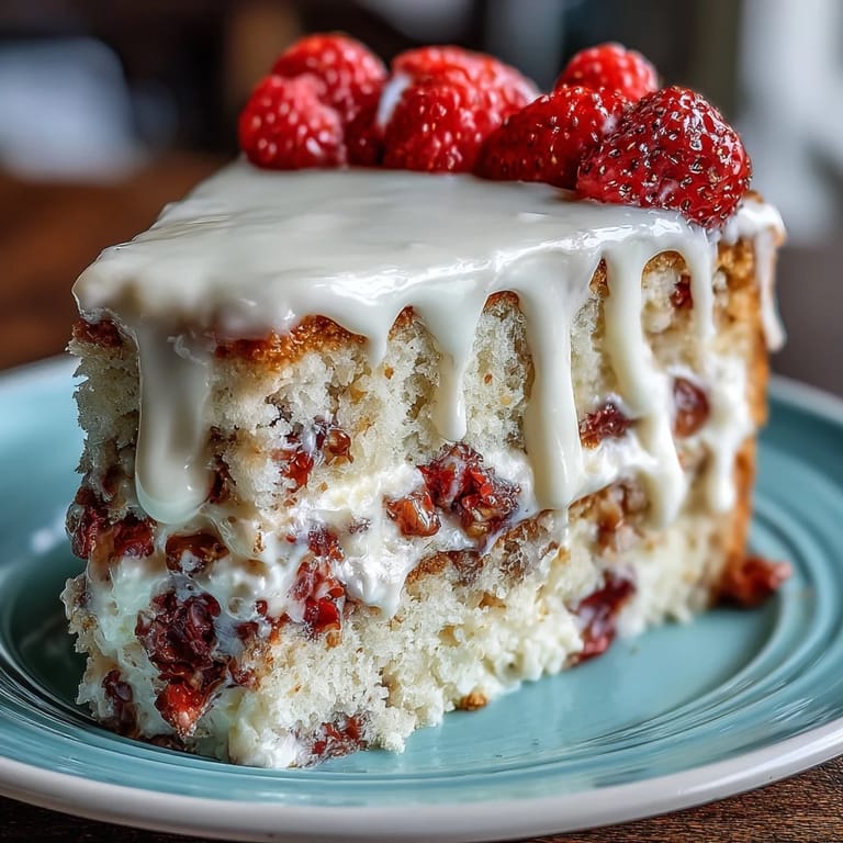 Festive Spring Birthday Sheet Cake with Lemon Curd Filling, featuring fresh berries and edible flowers for a bright, celebratory dessert centerpiece.