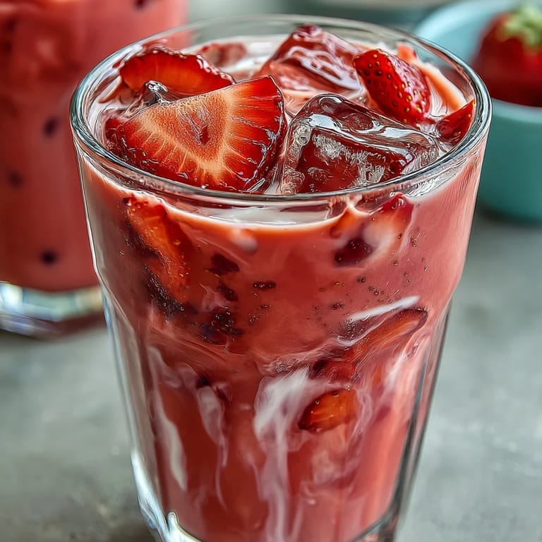 Sweet and creamy pink Starburst refresher bursting with berry and citrus flavors, perfect for a cooling summer treat.