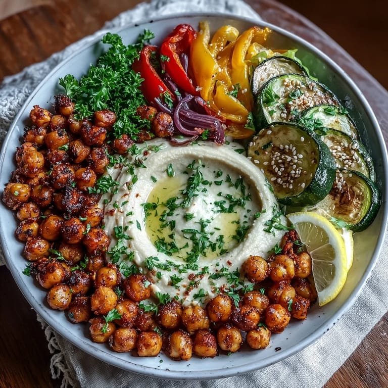 Wholesome, Mediterranean-inspired Crispy Chickpea Bowls perfect for a satisfying, colorful vegan meal.