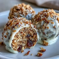 Wholesome carrot cake bliss balls packed with oats, walnuts, and warm spices for a healthy snack.  
